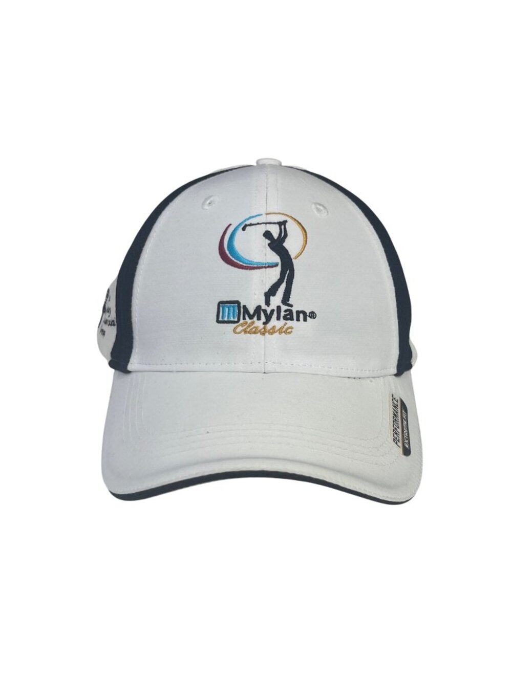 Mylan Classic Performance Golf‎ Cap Hat White Adjustable Strap Back New